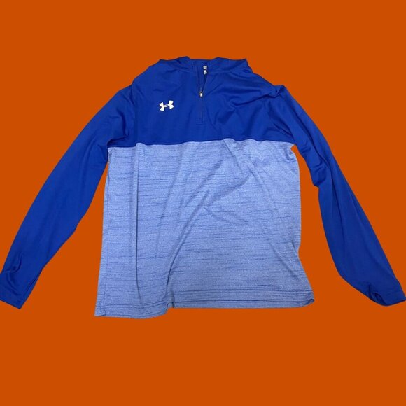Under Armour HeatGear Blue Two-Tone Quarter-Zip Hoodie (Men’s Large) - Picture 3 of 8